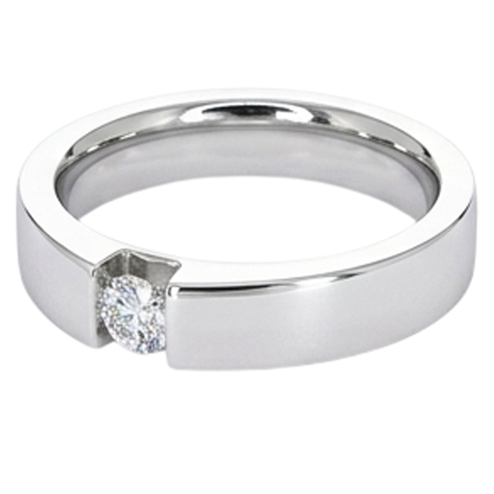 Tension Set Round Natural Earth Mined Diamond ( Not Lab Grown ) Promise Men's Ring 0.50 Carats Jewelry