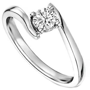 Tension Like 1.90 Carats Round Real Diamond Solitaire Ring White Gold 14K