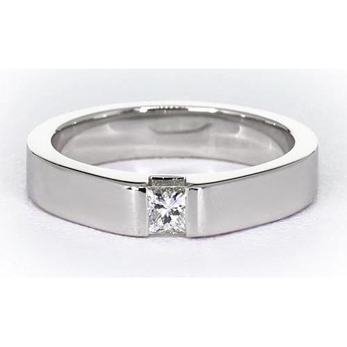 Tension Princess Genuine Diamond Anniversary Ring White Gold 14K 0.75 Carats