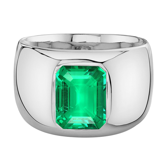 Artisan Fine Emerald Colored Stone Ring 2 ct – main view