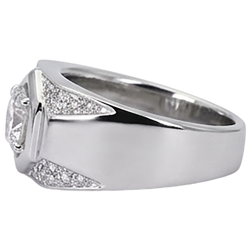 Thick Shank Men's Anniversary Band Round Natural Earth Mined Diamond ( Not Lab Grown ) 1.75 Carats