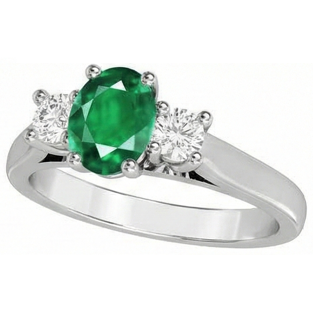 natural round emerald 10.50ct ring side angle