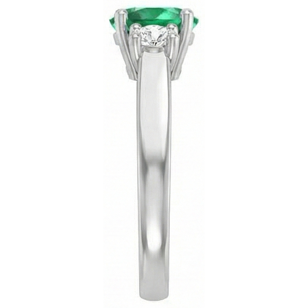 natural round emerald 10.50ct ring top view