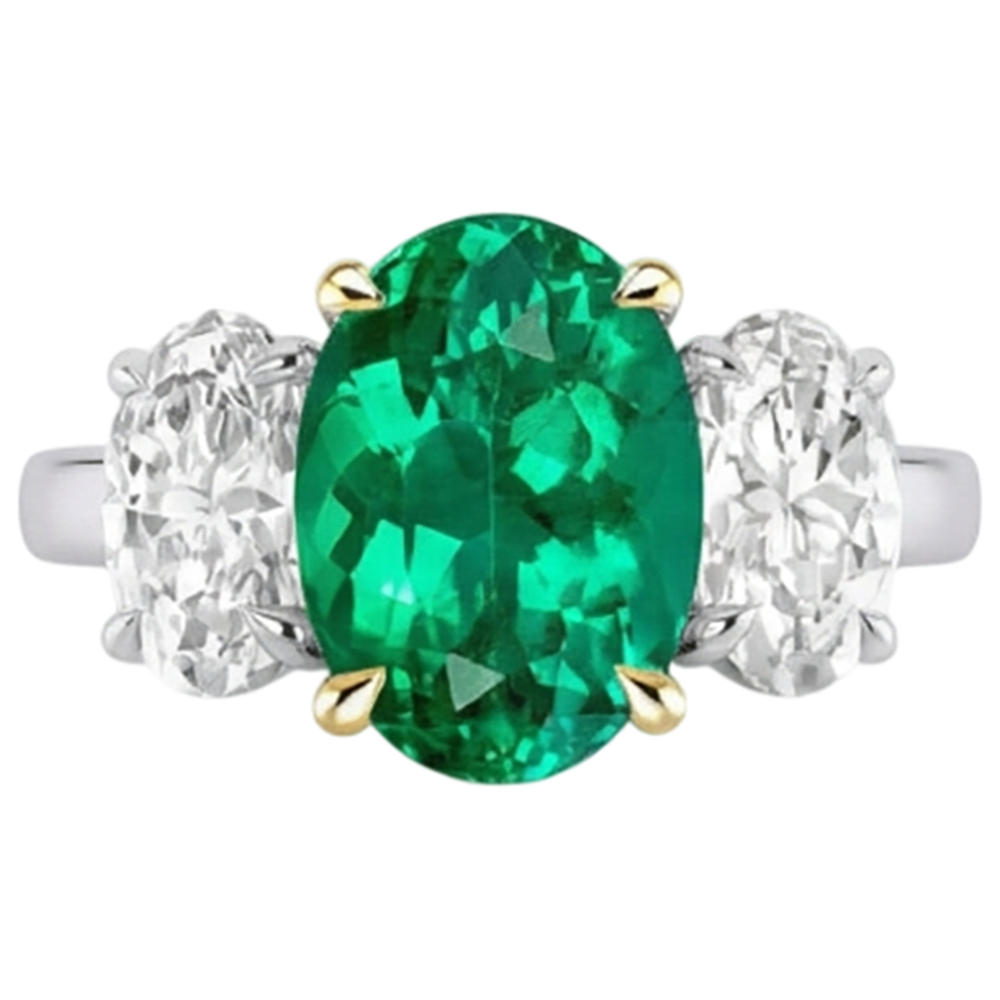 Authentic Emerald Colored Stone Ring – angle view