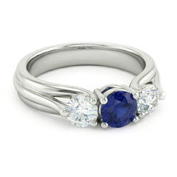 Natural Sapphire Ring 1ct - White Gold 14K