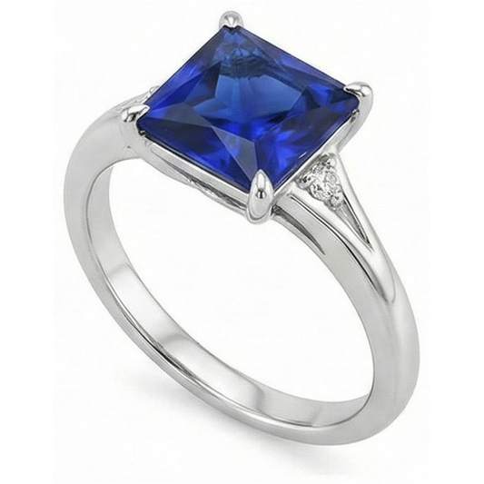 natural round sapphire 5.25ct ring side angle