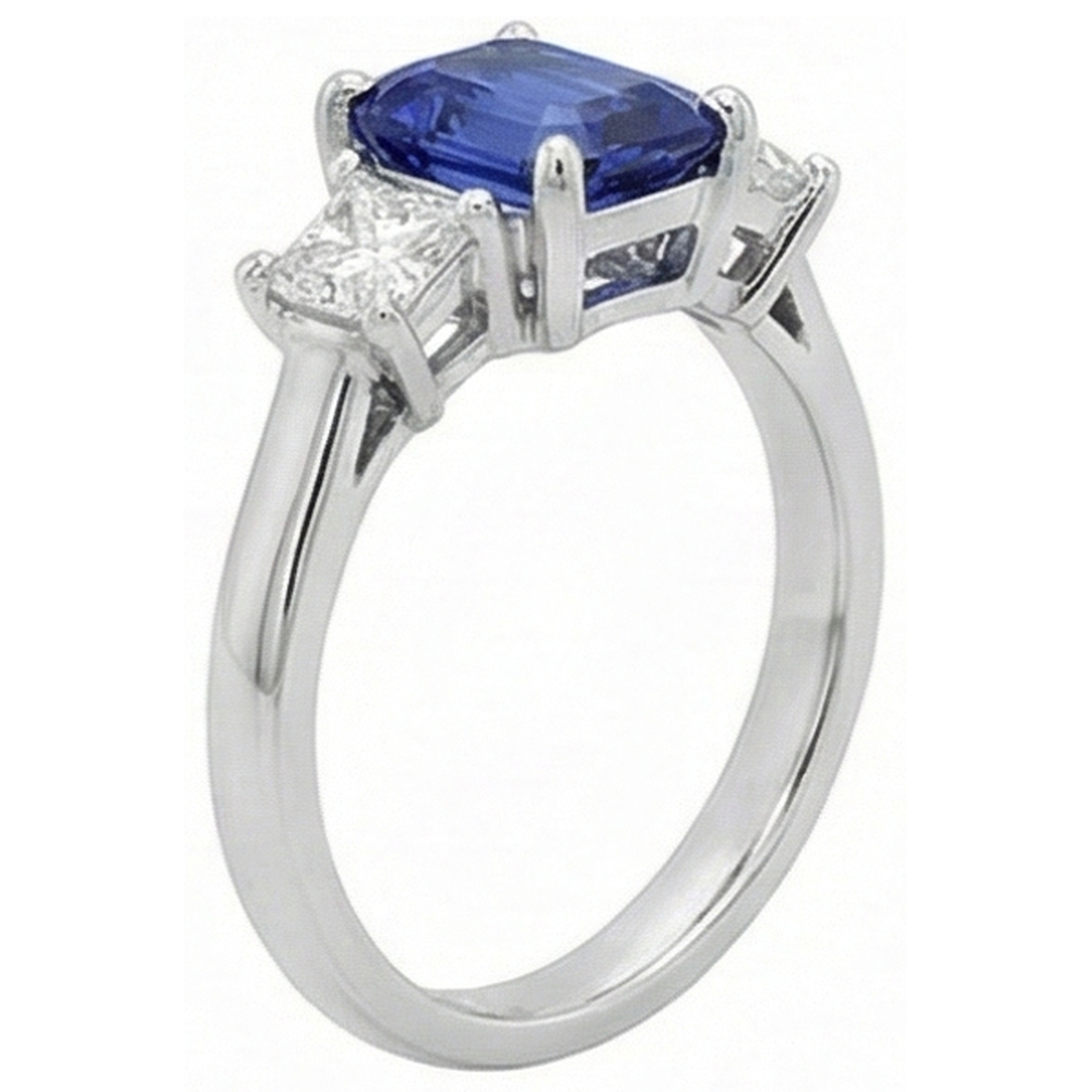 natural emerald sapphire 2ct ring close up detail