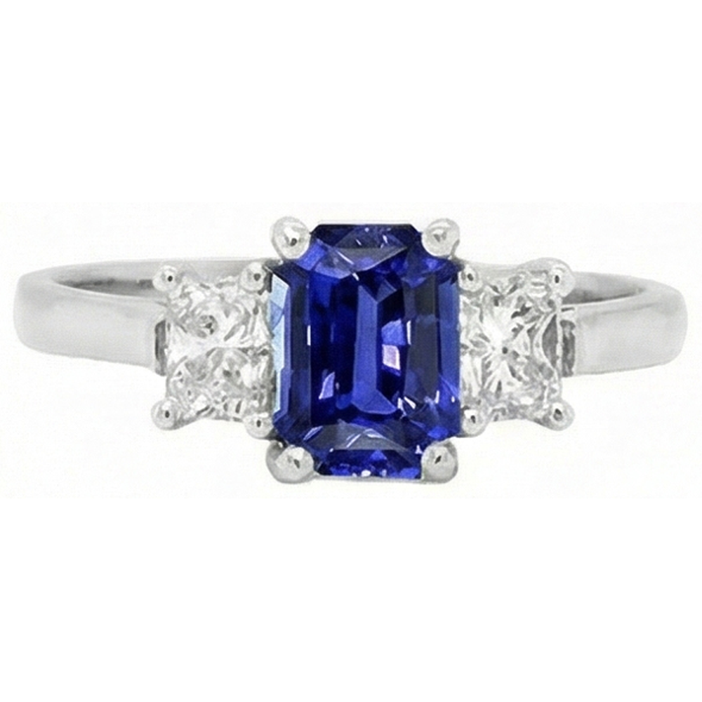 natural emerald sapphire 2ct ring side angle
