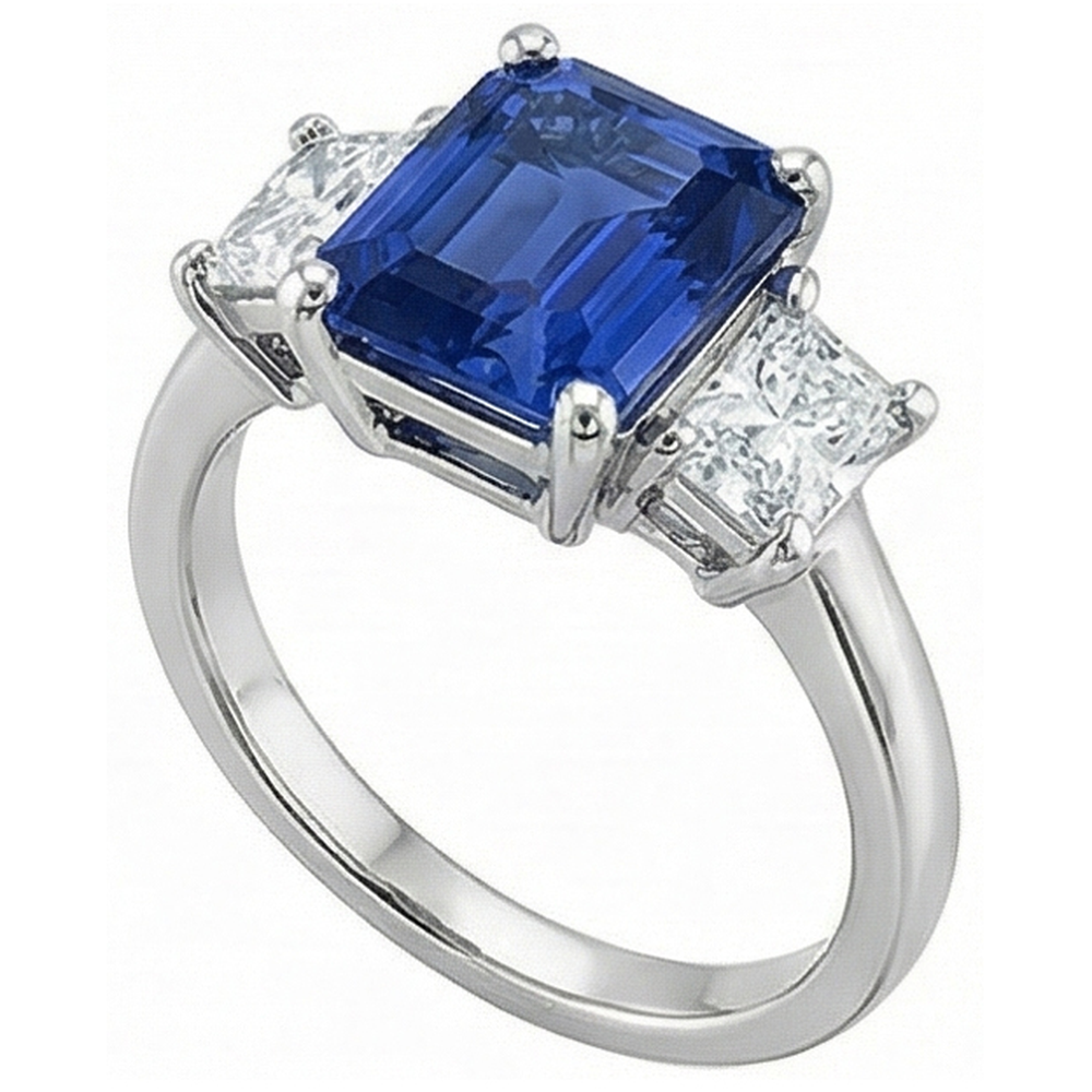 natural emerald sapphire 2.50ct ring side angle