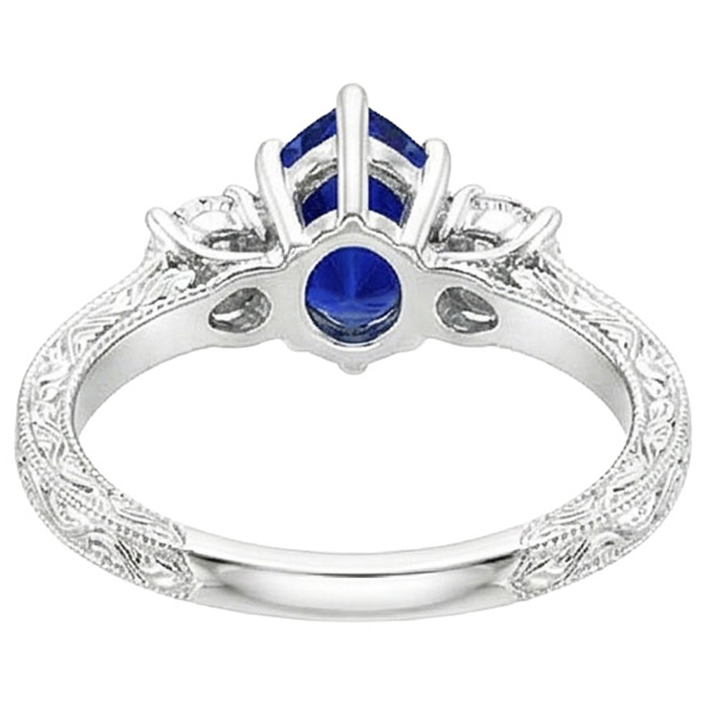 natural round sapphire 5ct ring side angle
