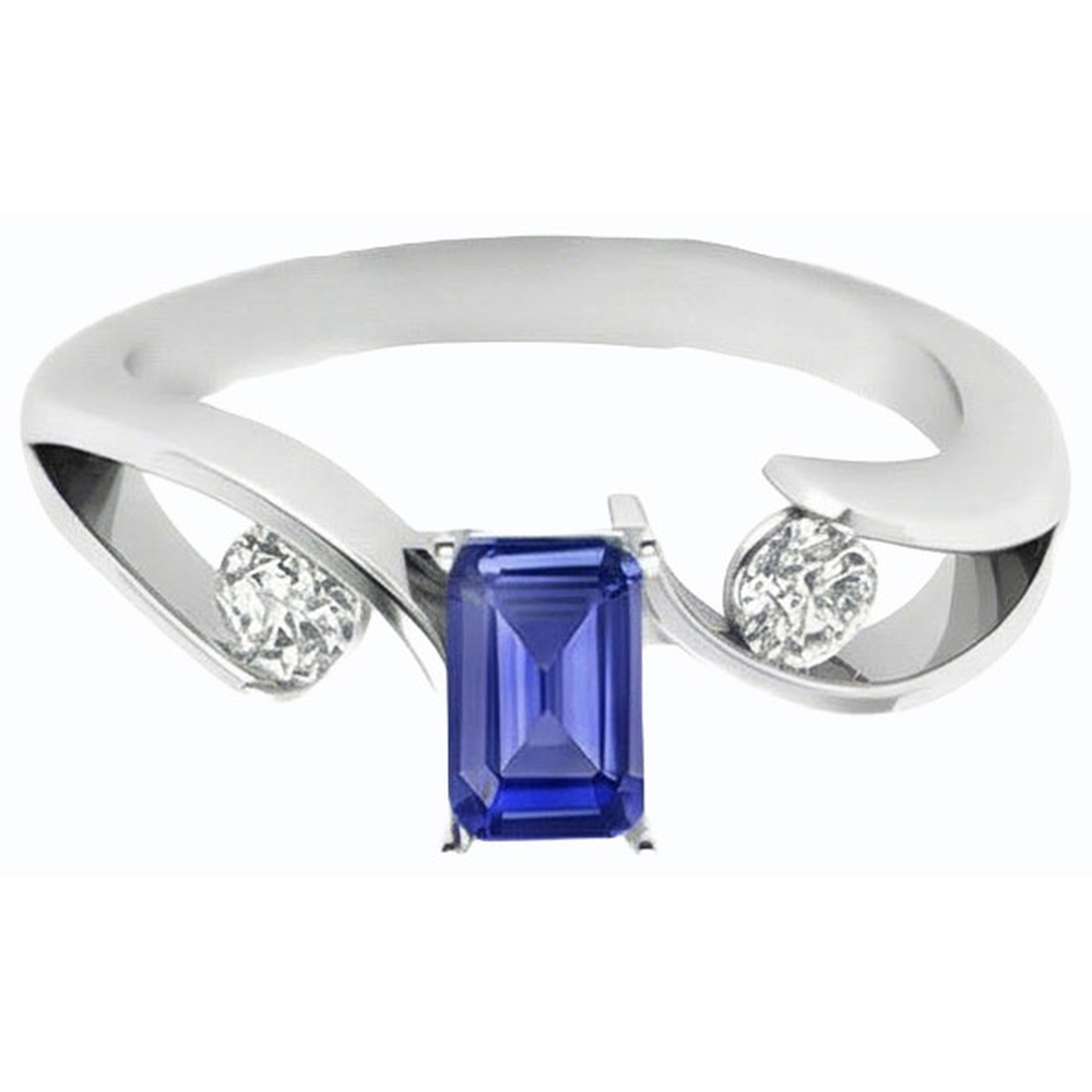 natural emerald sapphire 1.75ct ring side angle