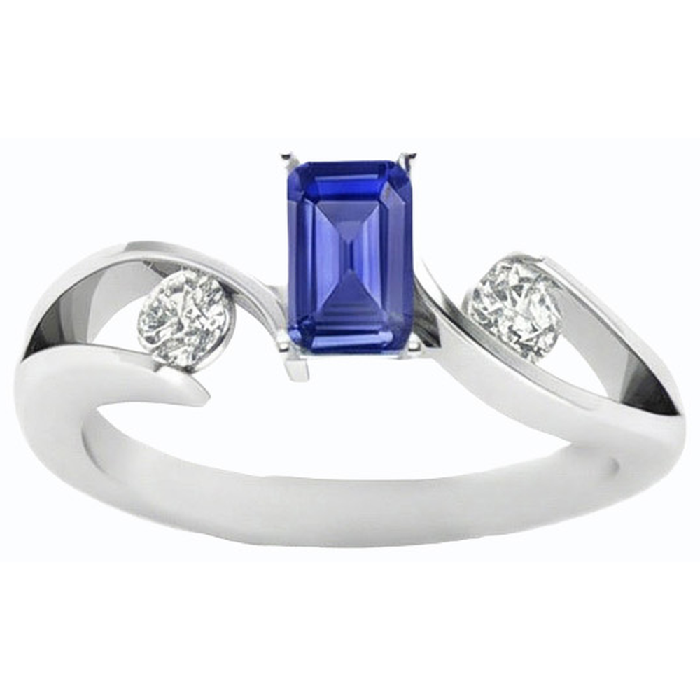 natural emerald sapphire 1.75ct ring top view