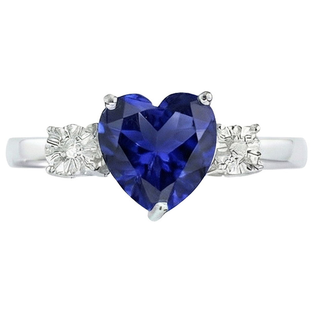 natural round sapphire 8ct ring top view
