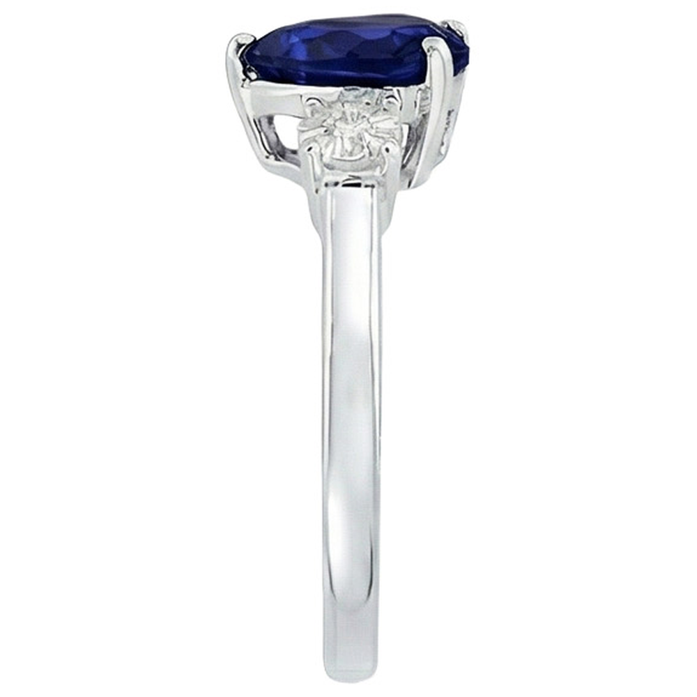 natural round sapphire 8ct ring profile view