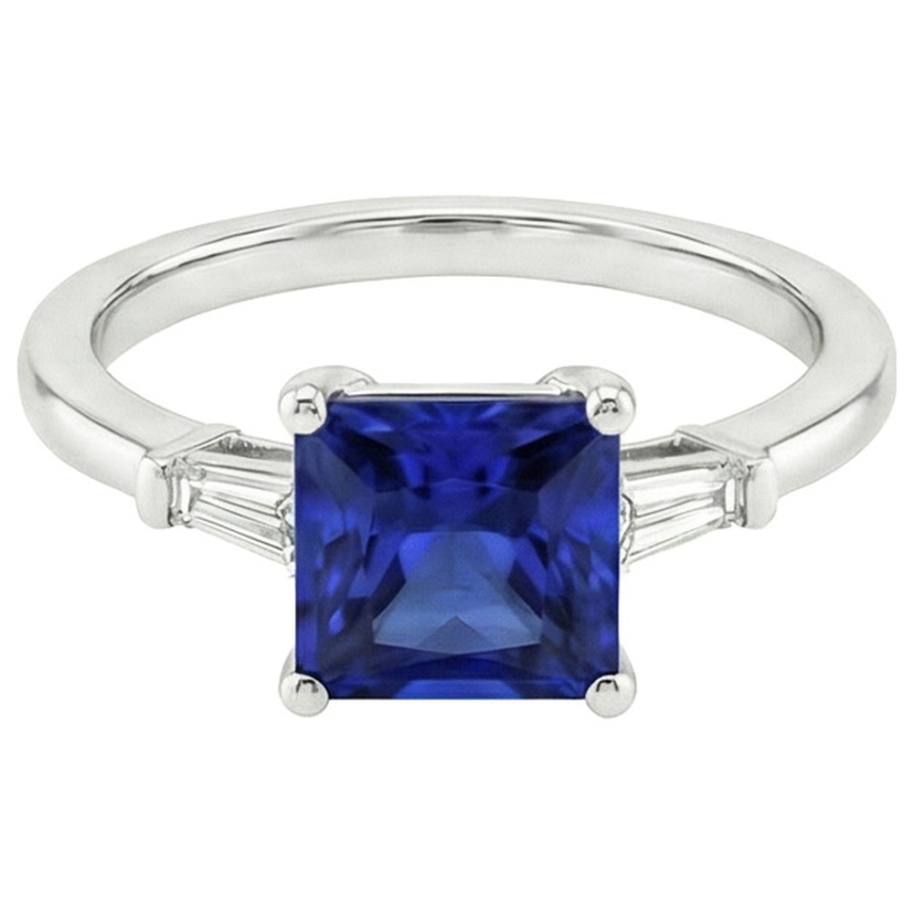 natural princess sapphire 5.25ct ring top view