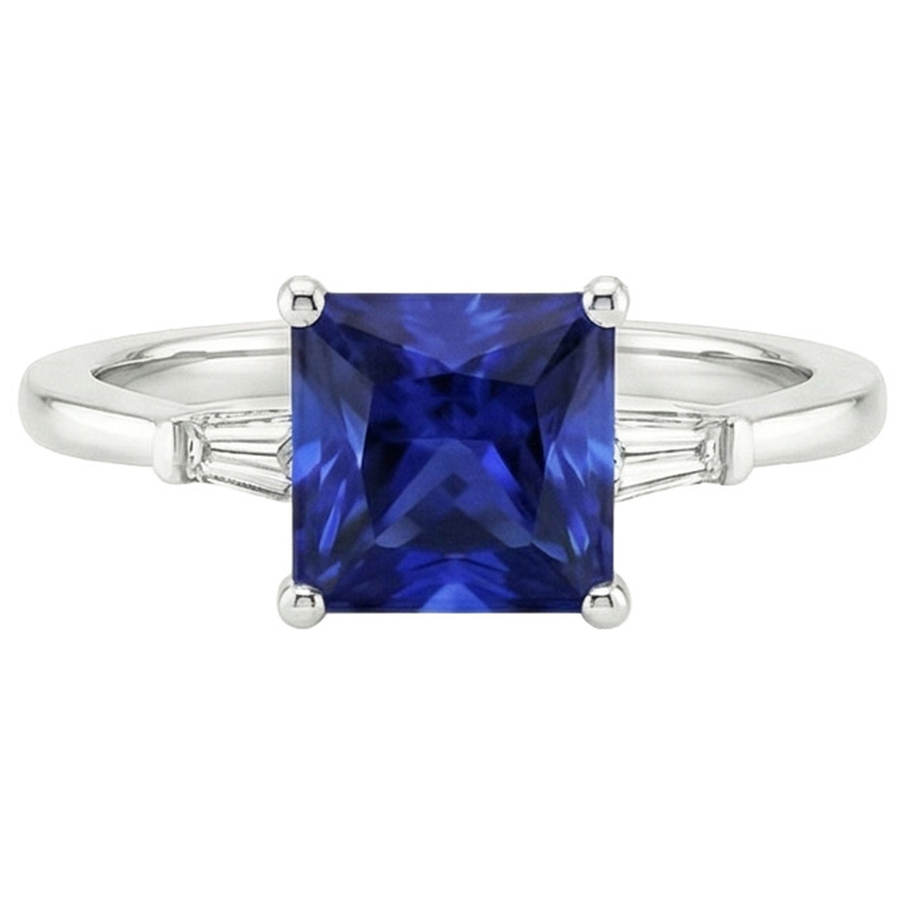 natural princess sapphire 5.25ct ring on white background