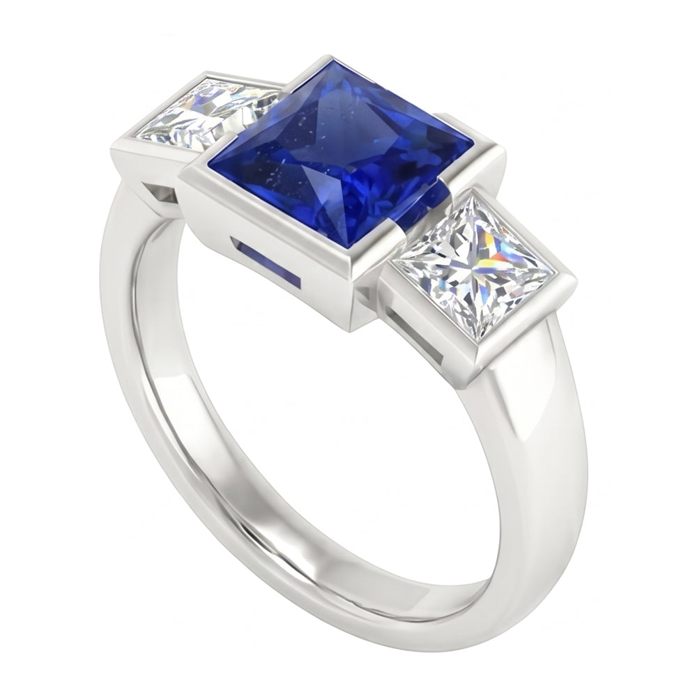 natural princess sapphire 2ct ring side angle