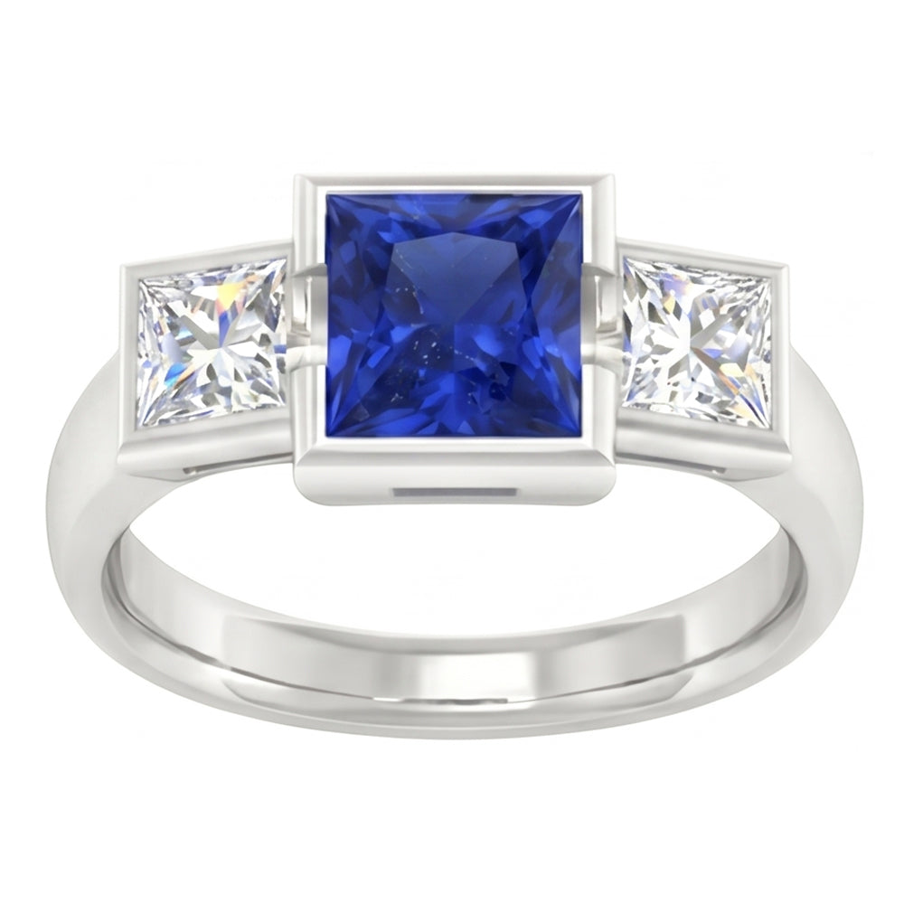 natural princess sapphire 2ct ring close up detail