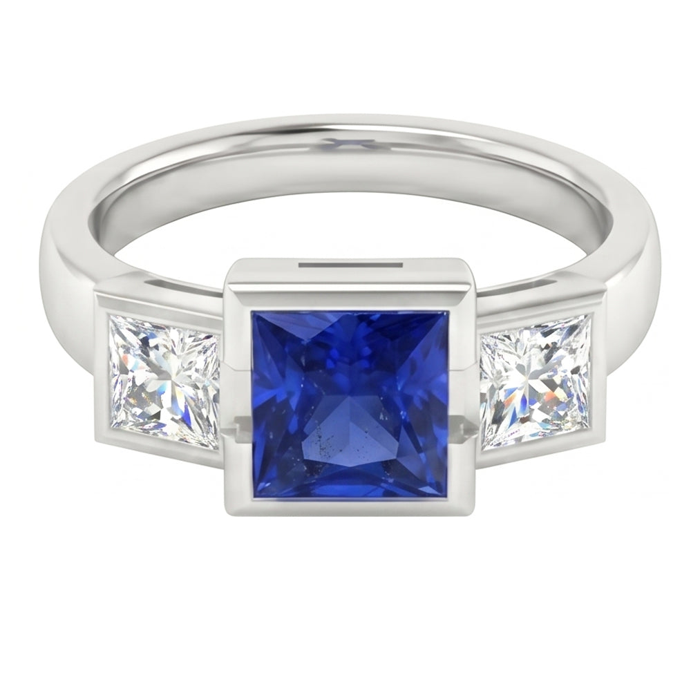 natural princess sapphire 2ct ring top view