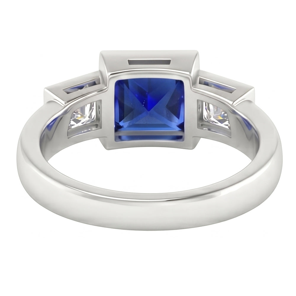 natural princess sapphire 2ct ring profile view
