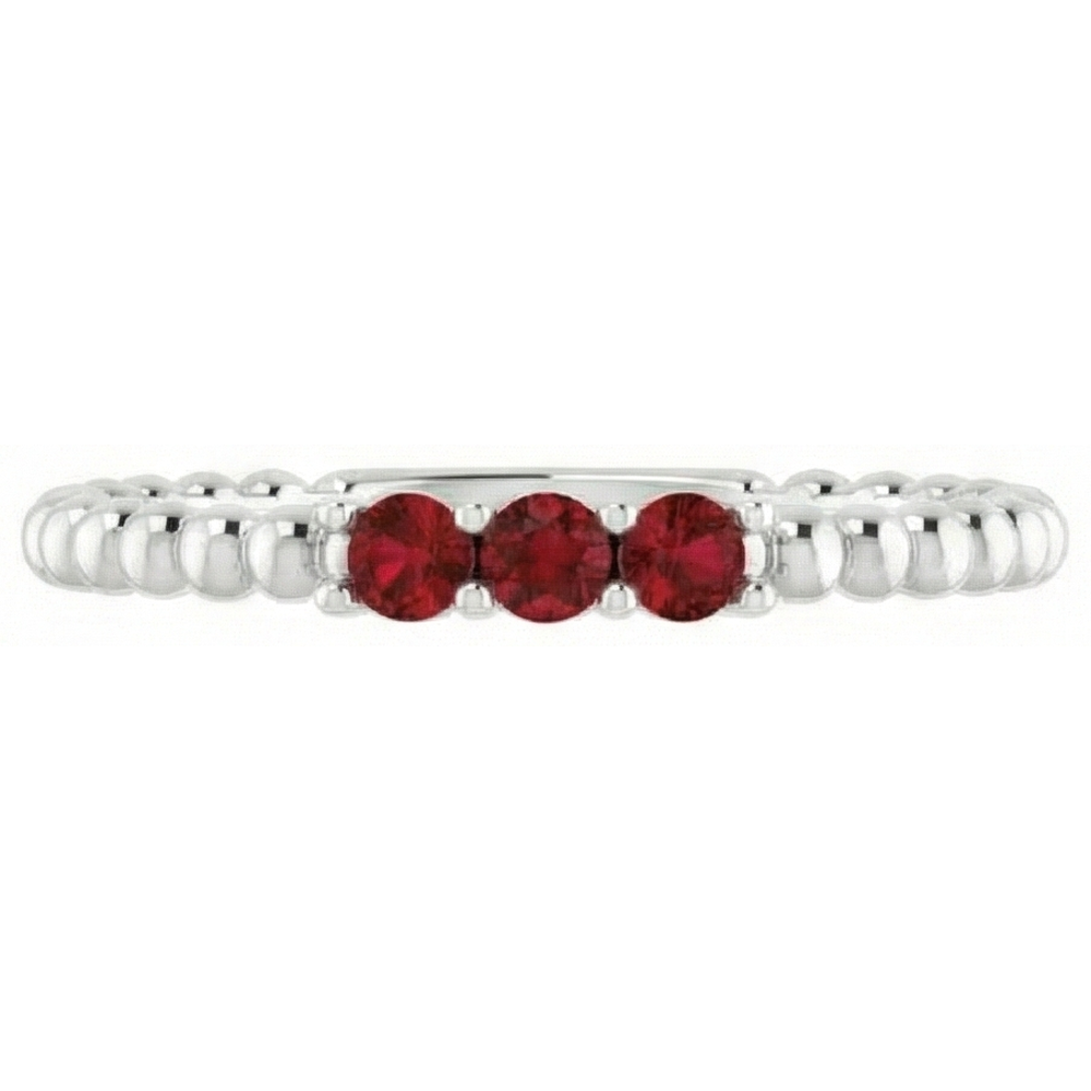 natural round ruby 1.20ct ring front view