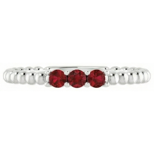 natural round ruby 1.20ct ring front view