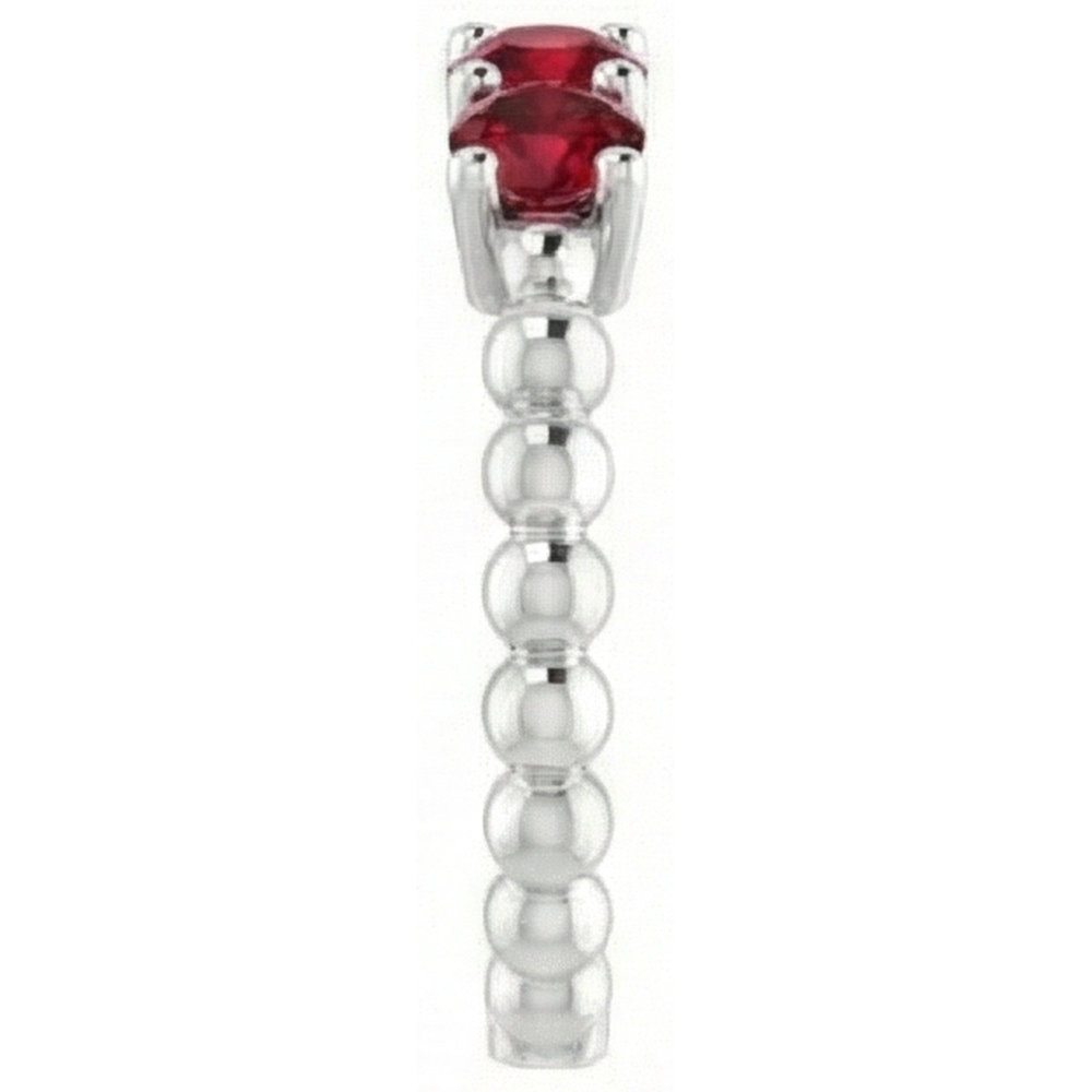 natural round ruby 1.20ct ring close up detail