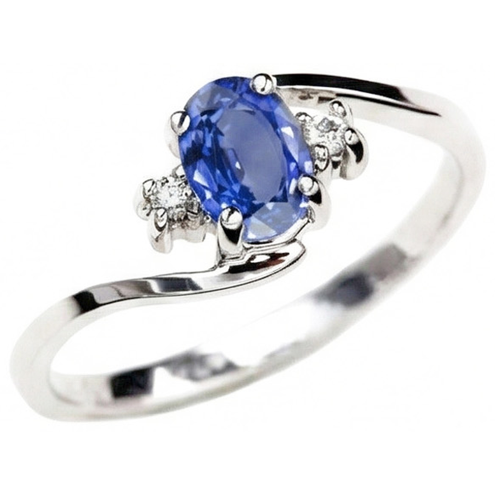 Three Stone Sri Lanka Sapphire With Natural Earth Mined Diamond ( Not Lab Grown ) s Ring 1.70 Ct Gold 14K