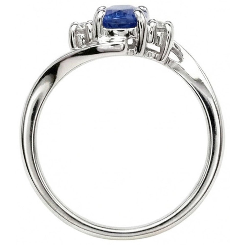 Three Stone Sri Lanka Sapphire With Natural Earth Mined Diamond ( Not Lab Grown ) s Ring 1.70 Ct Gold 14K