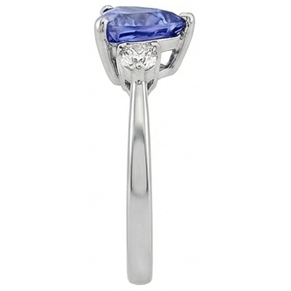 Three Stone Tanzanite And Round Natural Earth Mined Diamond ( Not Lab Grown ) s 4 Carats Gemstone Ring New