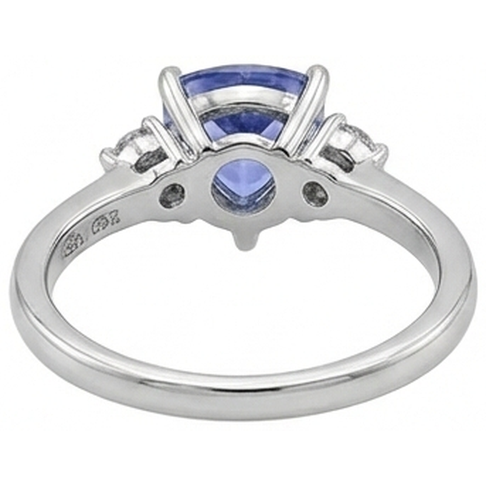 Three Stone Tanzanite And Round Natural Earth Mined Diamond ( Not Lab Grown ) s 4 Carats Gemstone Ring New