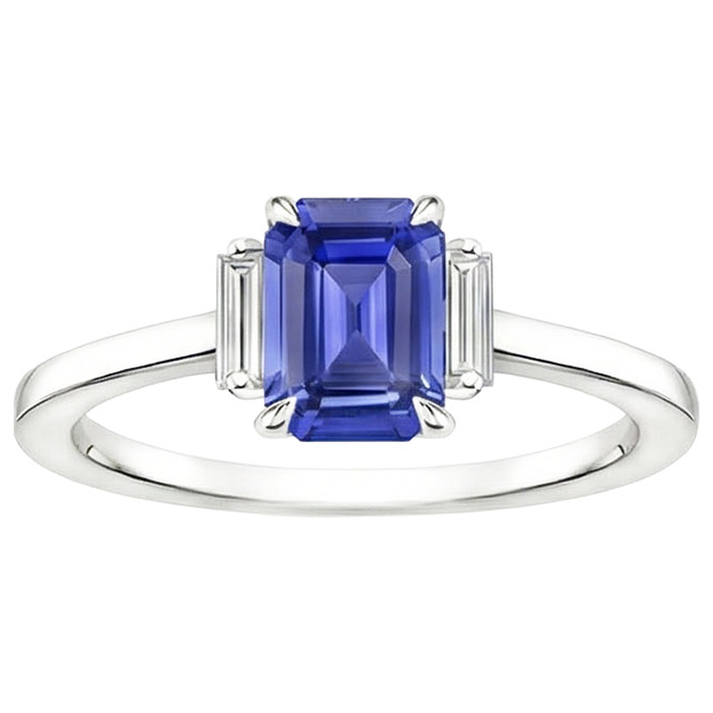 natural emerald sapphire 4ct ring top view