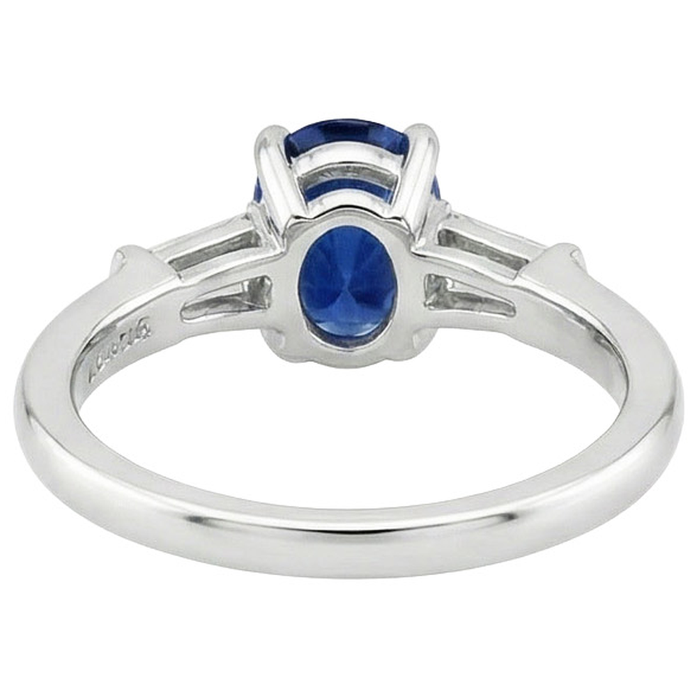 natural oval sapphire 3ct ring side angle