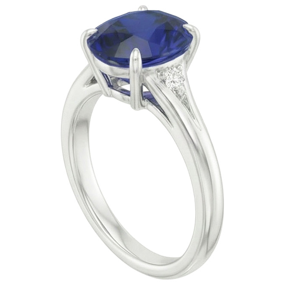 natural round sapphire 2.75ct ring side angle