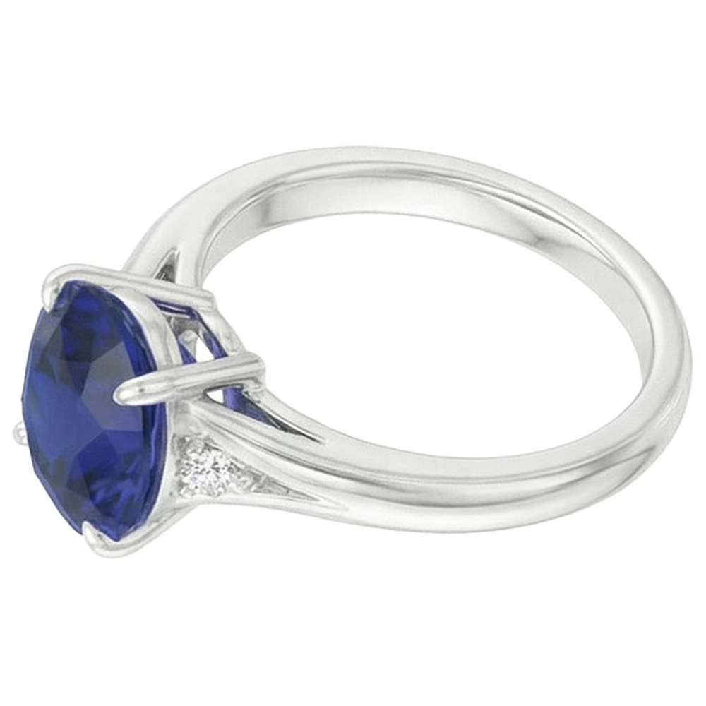 natural round sapphire 2.75ct ring top view