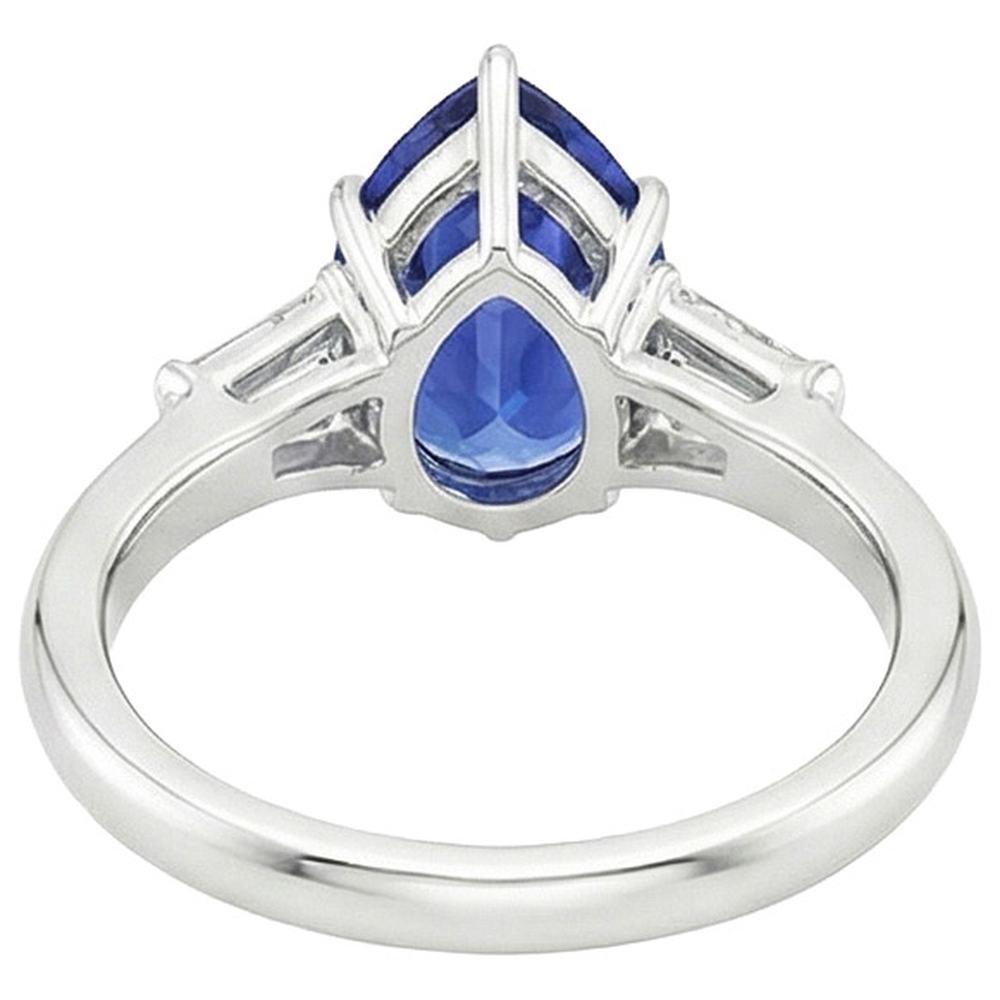 natural pear sapphire 3ct ring side angle