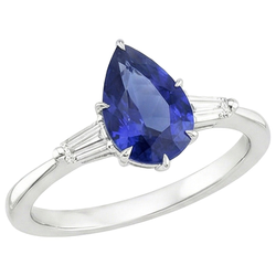 Natural Sapphire Ring 3ct - White Gold 14K