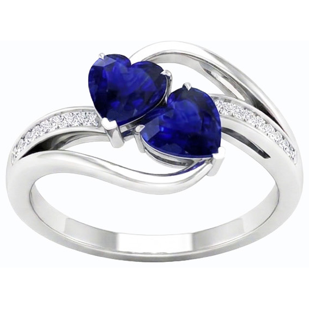 natural round sapphire 3.50ct ring close up detail