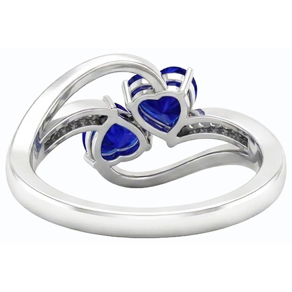 natural round sapphire 3.50ct ring profile view