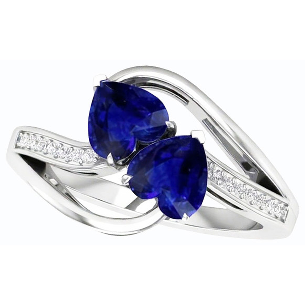 natural round sapphire 3.50ct ring side angle