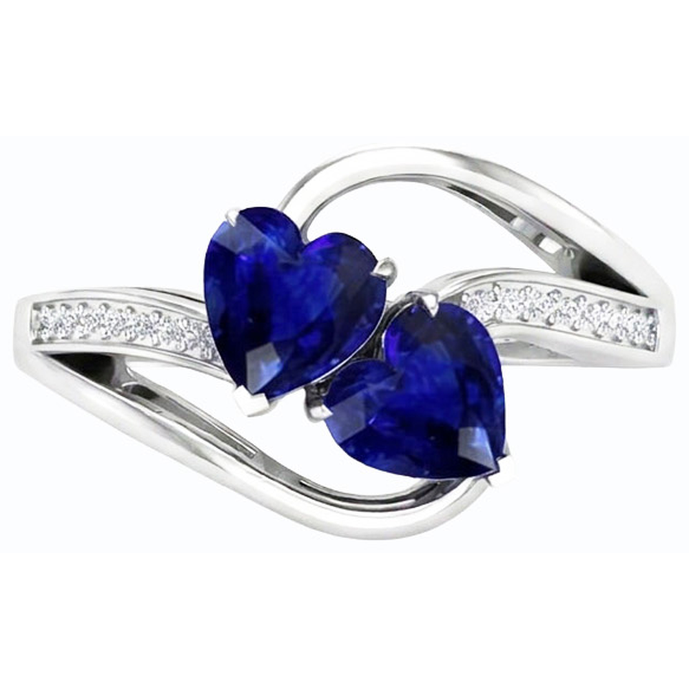 natural round sapphire 3.50ct ring top view