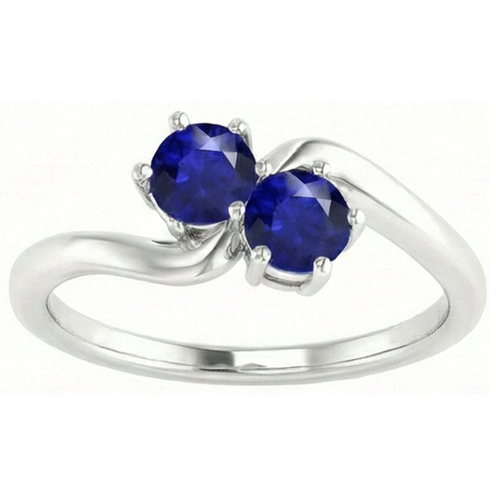 natural round sapphire 4ct ring top view