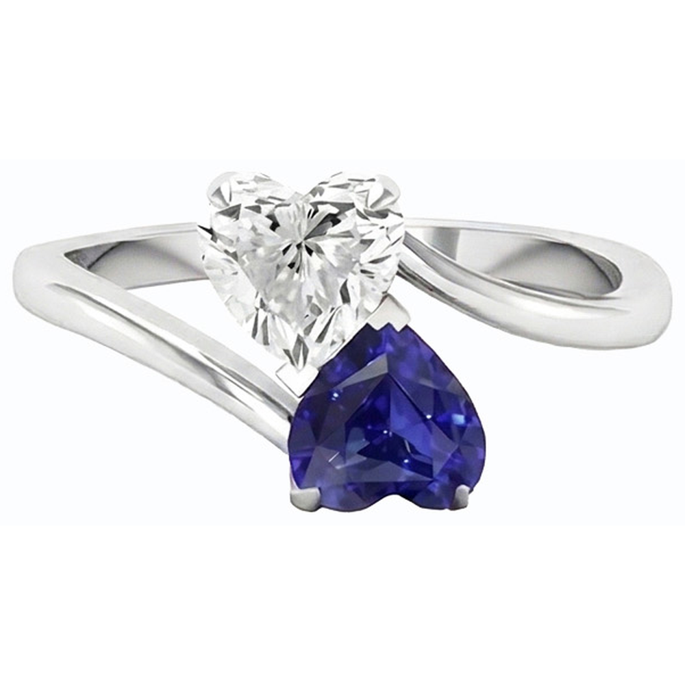 natural heart sapphire 3ct ring side angle