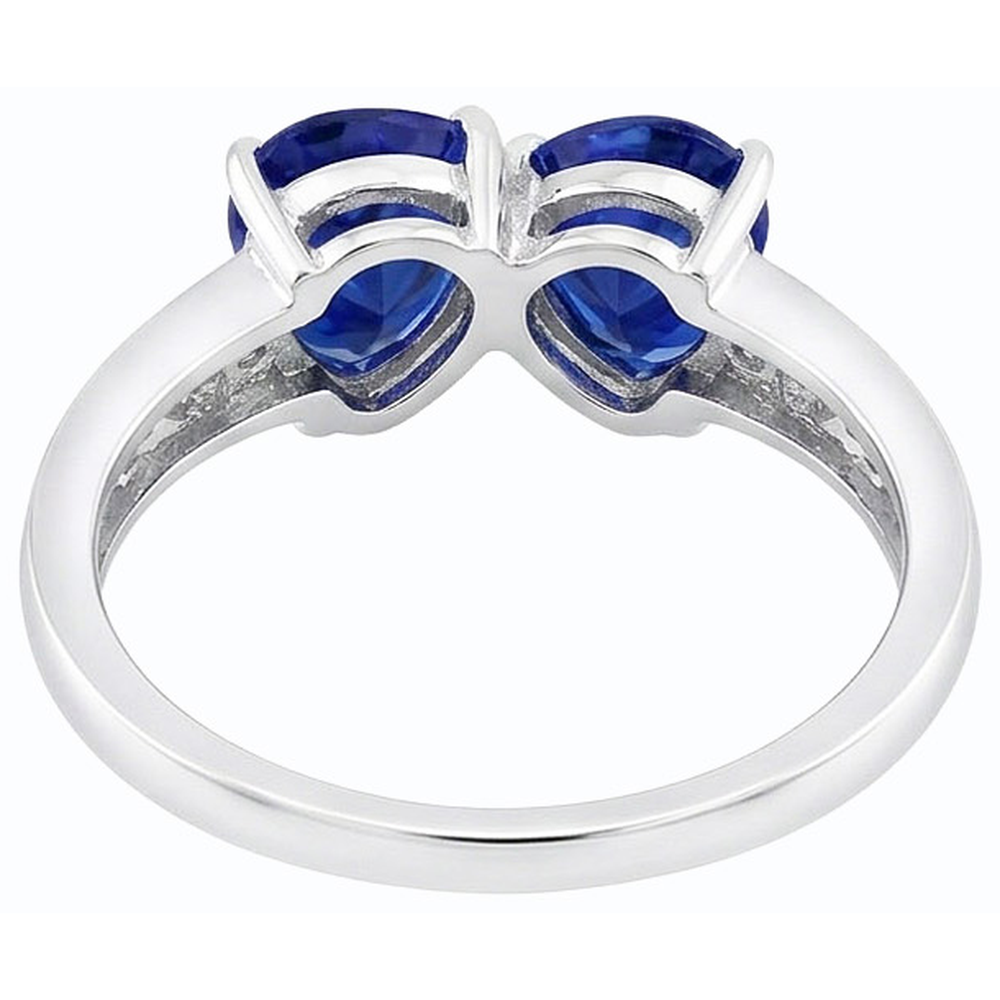 natural round sapphire 2.25ct ring on white background