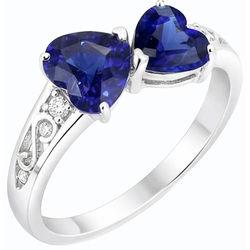 Natural Sapphire Ring 2.25ct - White Gold 14K