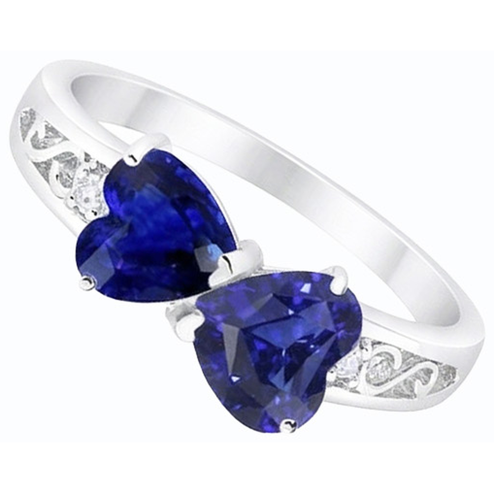 natural round sapphire 2.25ct ring top view