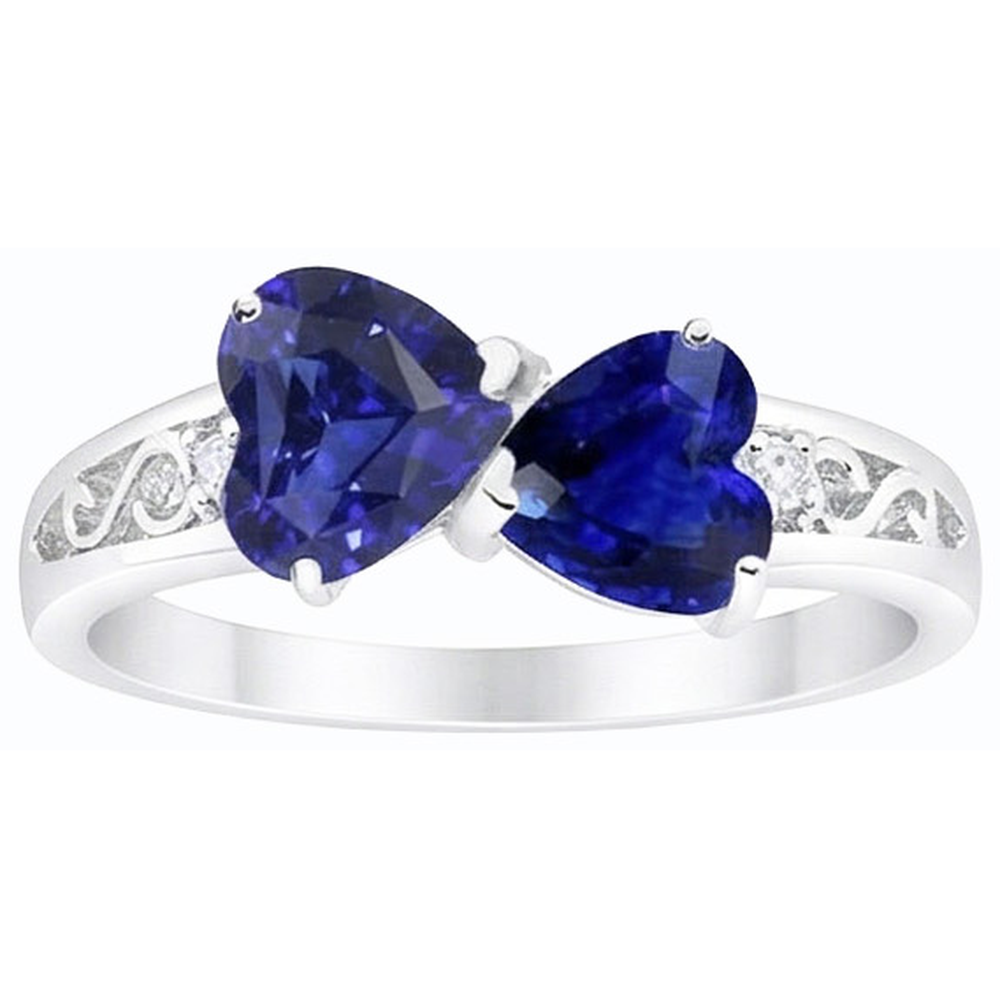 natural round sapphire 2.25ct ring close up detail
