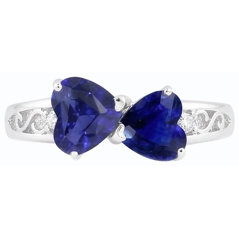 natural round sapphire 2.25ct ring side angle