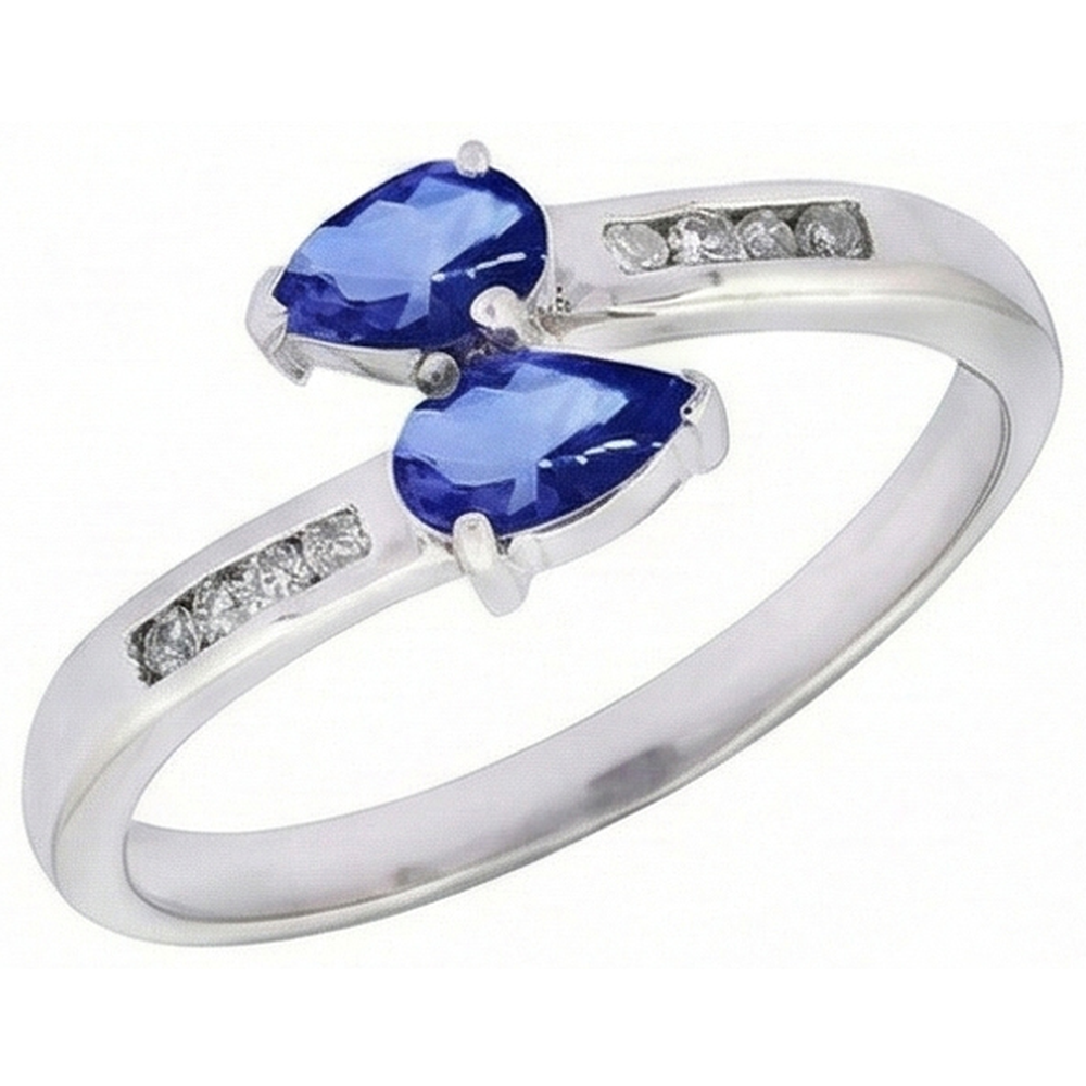 natural round sapphire 2.20ct ring front view