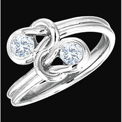 Toi et Moi 1 Carat Real Diamond Knot Style Wedding Engagement Ring